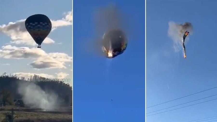 Ocho muertos al incendiarse un globo aerostático con 21 pasajeros en Brasil