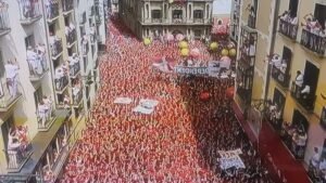 En Pamplona se ha iniciado la Fiesta de San Fermín con un multitudinario chupinazo