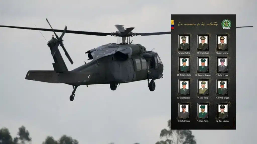 Confirman que ya son 13 los policías que murieron tras el derribo de un helicóptero en Colombia